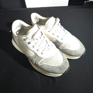 ARNE Runner Sneakers Mens White Grey Leather Suede Mesh Low Top Chunky Shoes Fit